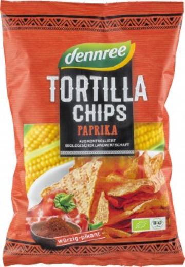 Chips Tortilla cu paprika bio 125g Dennree