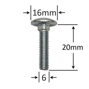 Surub filet metric cap bombat torbant M6x20 - 200buc/cutie de la Marisim Total Instal Srl