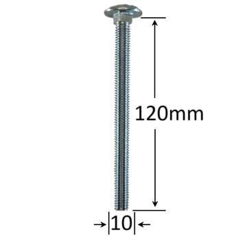 Surub filet metric cap bombat torbant M10x120 - 50 buc/cutie