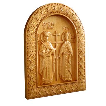 Icoana sculptata Sf Imparati Constantin si Elena 25x18.5 cm de la Artsculpt Srl