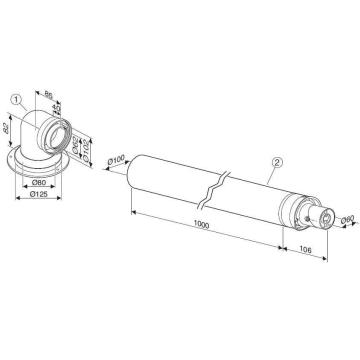 Kit evacuare 60/100 Bosch 7738112495 de la IV & P Instalatii Srl