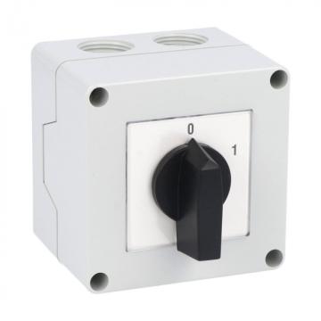 Intrerupator 20A 4kw 0-1 on-off 3 poli IP65 cu came