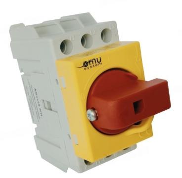 Intrerupator modular rotativ 3 poli 25A 0-1 on-off IP20