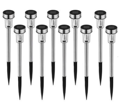 Set 10x lampa solara de gradina inox Timeless Tools