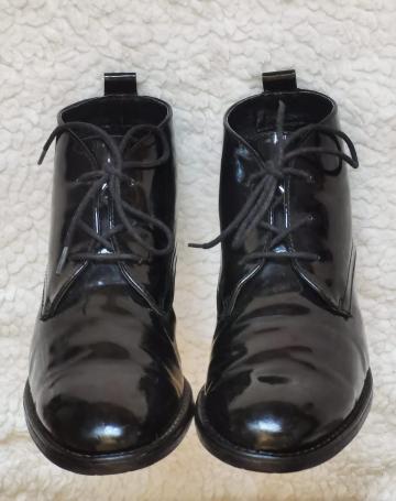 Ghete negre casual lac dama piele lacuita Graceland