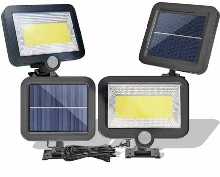 Lampa solara 50W - 96 LED COB, cu panou detasabil, 2 buc. de la Sticevrei.ro Srl