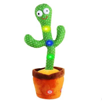 Jucarie de plus Cactus dansator cu acumulator si cablu USB