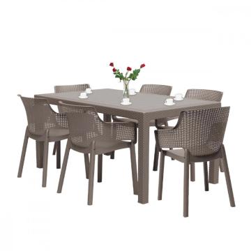 Set mobilier de gradina Evody 6+1 cappuccino