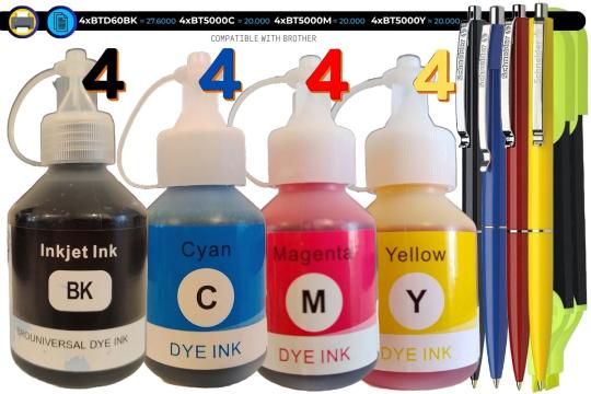 Set cartus cerneala Speed compatibil Brother 4xBTD60BK negru de la New Mag4U Srl