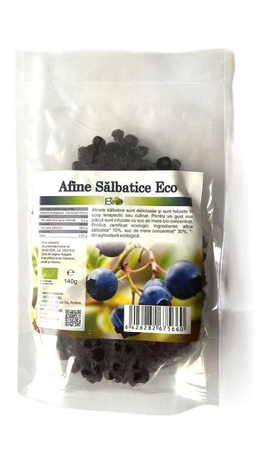 Afine salbatice indulcite cu suc de mere, 140g de la Biovicta