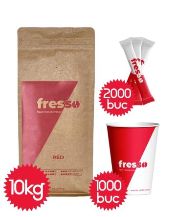 Pahare 8oz Fresso Red si zahar Fresso de la Vending Master Srl