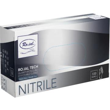 Manusi nitril negre 100 buc M - Roial Tech de la Mezza Luna Srl