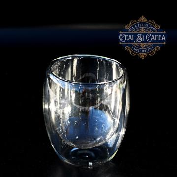 Cupa de sticla termorezistenta, cu perete dublu - vol. 180ml
