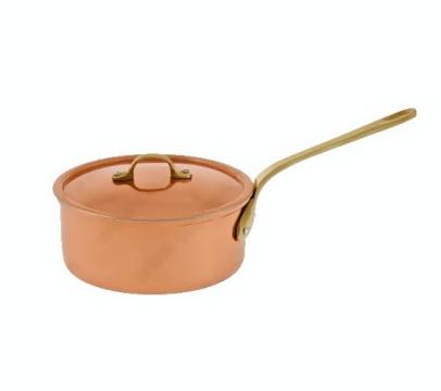 Cratita din cupru 24cm, cu capac, maner bronz de la Baralchim Srl