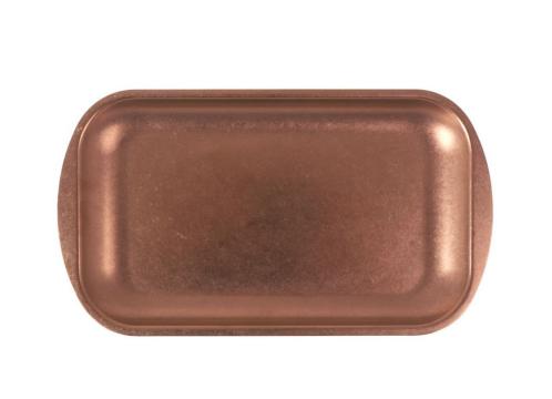Tava servire inox cupru vintage - 27.5x15.5 cm