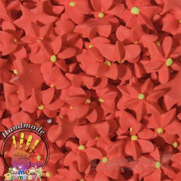 Decor Floricele mici rosu coral din zahar, 180 buc. - Lumea de la Lumea Basmelor International Srl