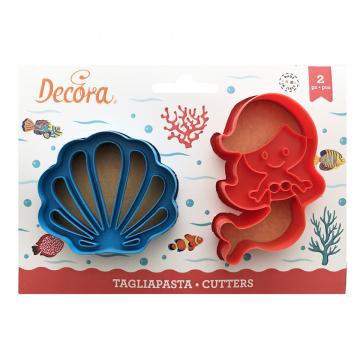 Set decupatoare scoici si sirena, 2 buc. - Decora