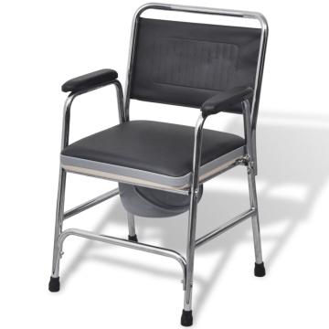 Scaun cu toaleta, negru, otel de la Comfy Store