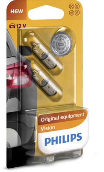 Set 2 becuri 12V H6W BAX9S (blister) Vision Philips