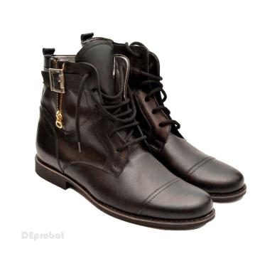 Ghete barbati piele naturala negre casual-elegante cu siret