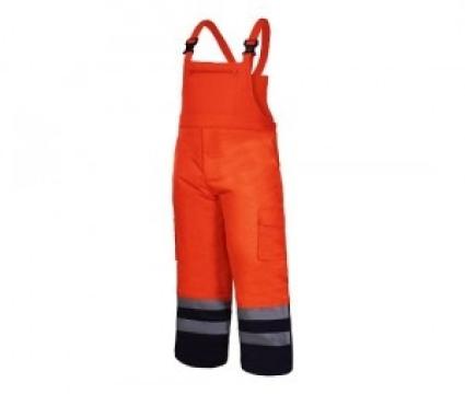 Pantalon reflectorizant cu pieptar / portocaliu - L de la PDET Atlantic Distribution Srl