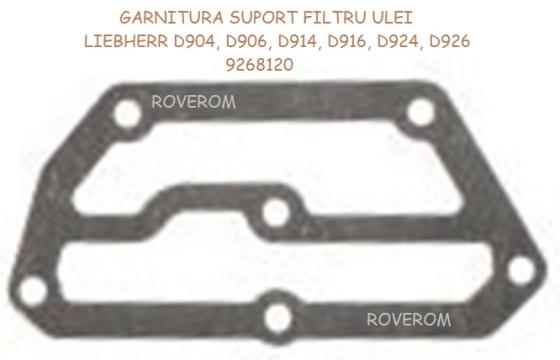 Garnitura suport filtru ulei Liebherr D904, D906, D914, D924 de la Roverom Srl