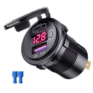 Priza bricheta auto cu usb si type C QC3.0 PD 12V/24V