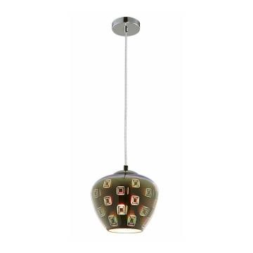 Lustra Pandantiv din sticla 3D D200 Cerc cromat de la Casa Cu Bec Srl