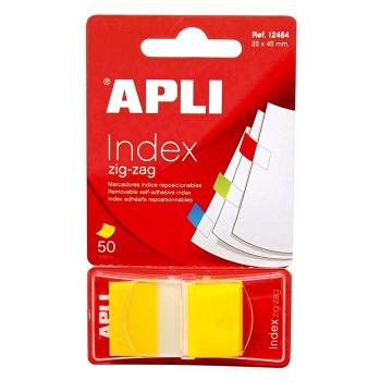 Index Apli, autoadeziv Zig-Zag, 24 x 45 mm, galben de la Sanito Distribution Srl