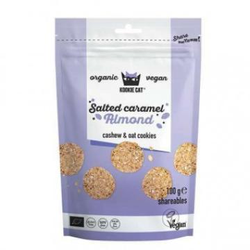 Cookie cu migdale si caramel sarat bio 100g Kookie Cat de la Supermarket Pentru Tine Srl