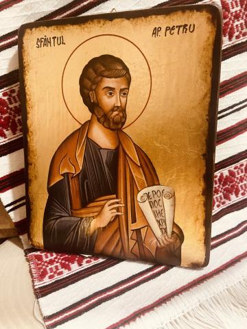 Icoana Sfantul Apostol Petru foita  22cm de la Candela Criscom Srl.