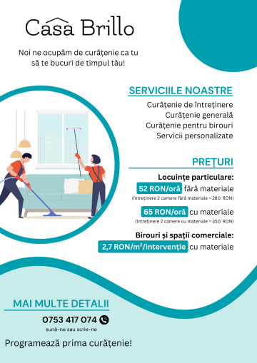 Servicii de curatenie de la Casa Brillo Cleaning Srl