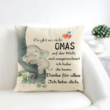 Fata de perna cu fermoar ascuns, cu Elefant 45x45 cm