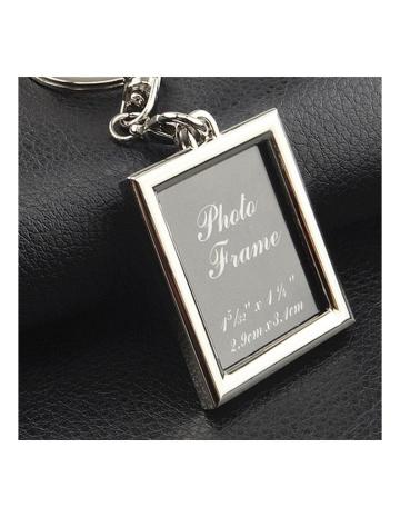 Breloc din metal premium cu poza dreptunghi + cutie de cadou