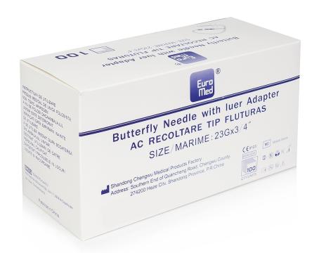 Seturi de recoltare, fluturasi, cu Luer Lock - 23G - 100 buc