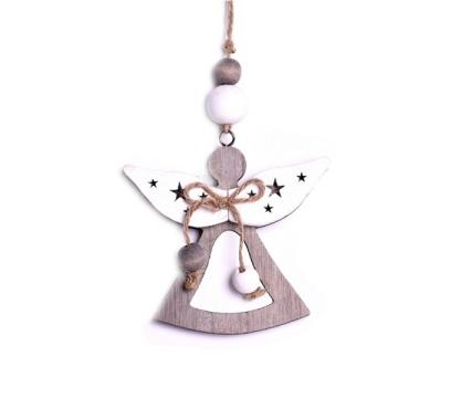 Decoratiune Ingeras lemn de agatat 9x8,5x0,8cm gri