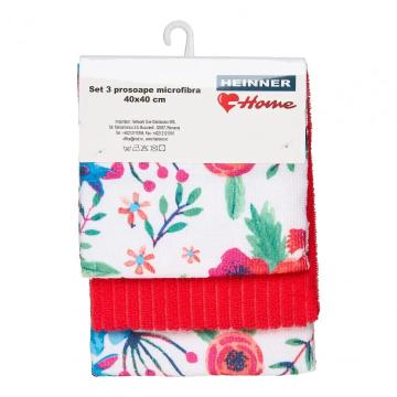 Set 3 prosoape microfibra 40x40cm, diverse culori