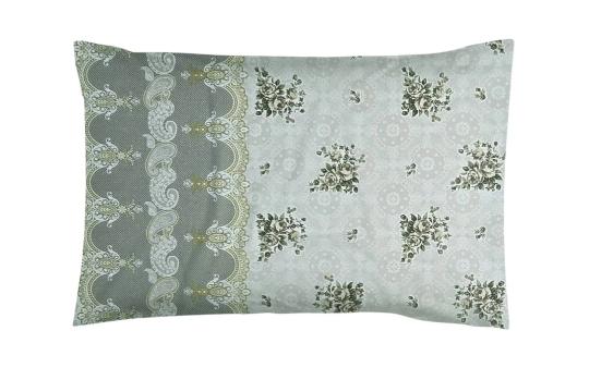 Fata de perna 50x70, 100% bumbac standard, floral verde de la Vision Craft Textile Srl