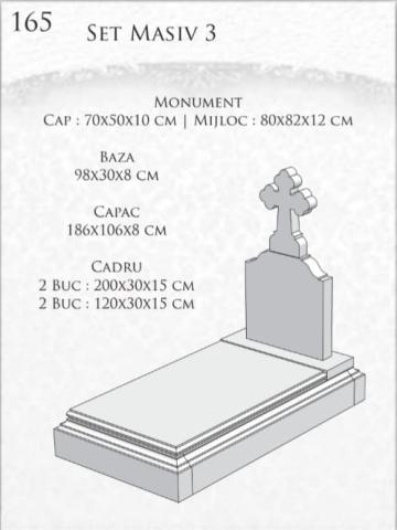 Monument cruce cap trifoi set masiv 3