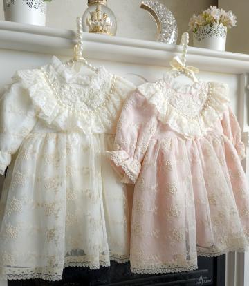 Rochita retro Luana roz 1 an de la Julies Boutique Srl