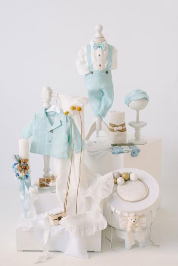 Set complet botez (trusou) - Dan - azur de la Andreeatex
