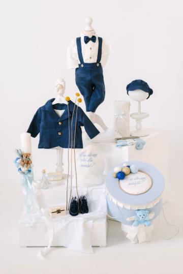 Set complet botez (trusou) - Dan - bleumarin de la Andreeatex