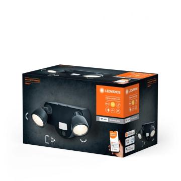 Spot LED dublu pentru exterior cu camera de supraveghere