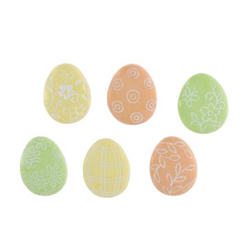 Set 12 oua decorate, poli-adezive, 3.1x2.5x0.6cm