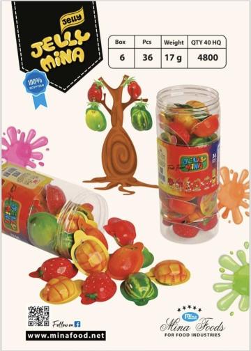 Jeleuri asortate in forma de fructe Jelly Mina