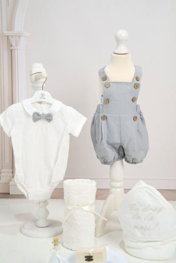 Set costum botez Robin - gri de la Andreeatex