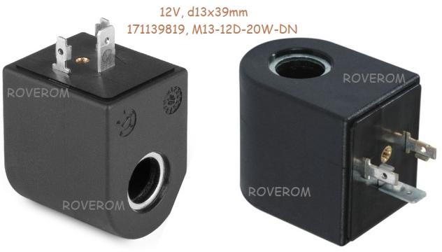 Bobina 12V, d13x39mm, electrovalva hidraulica de la Roverom Srl