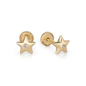 Cercei cu protectie pentru copii din aur galben de 18K de la Sandra Ferretti Srl