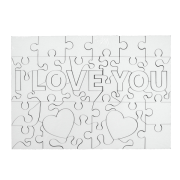 Puzzle lemn (MDF) 17.5x25 cm Love You