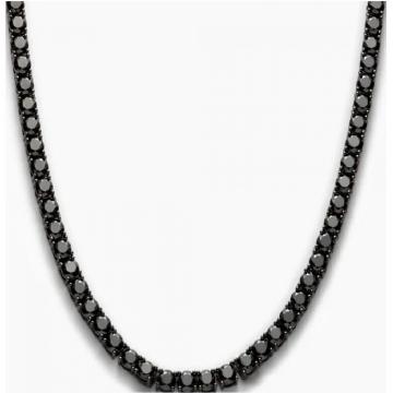 Colier Tennis din argint 925 All Black placat cu rodiu